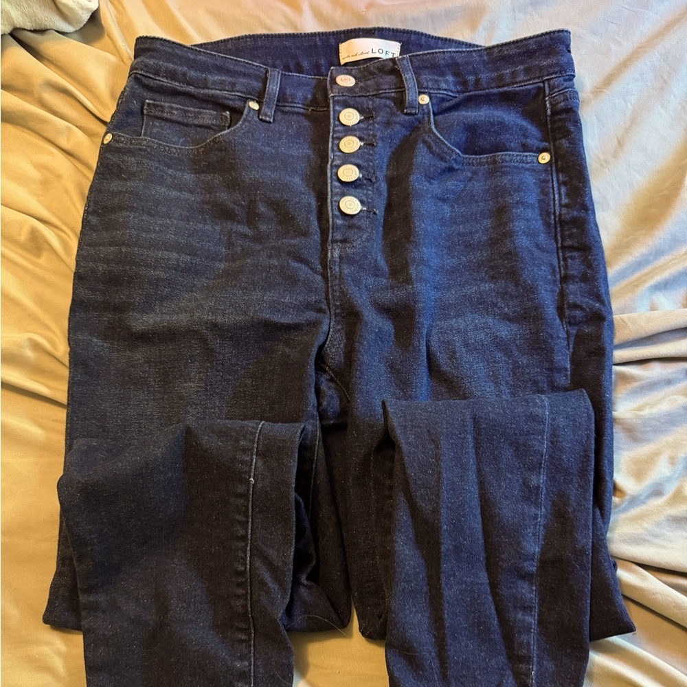 Loft Button Fly Curvy Skinny Jeans Size 8/29